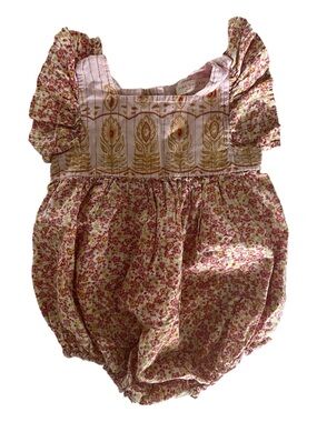 Pink Chicken Baby Girl Floral Ruffle Bubble Romper 18/24M Pink